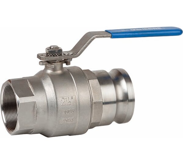 2-piece body full bore ball valve with camlock end