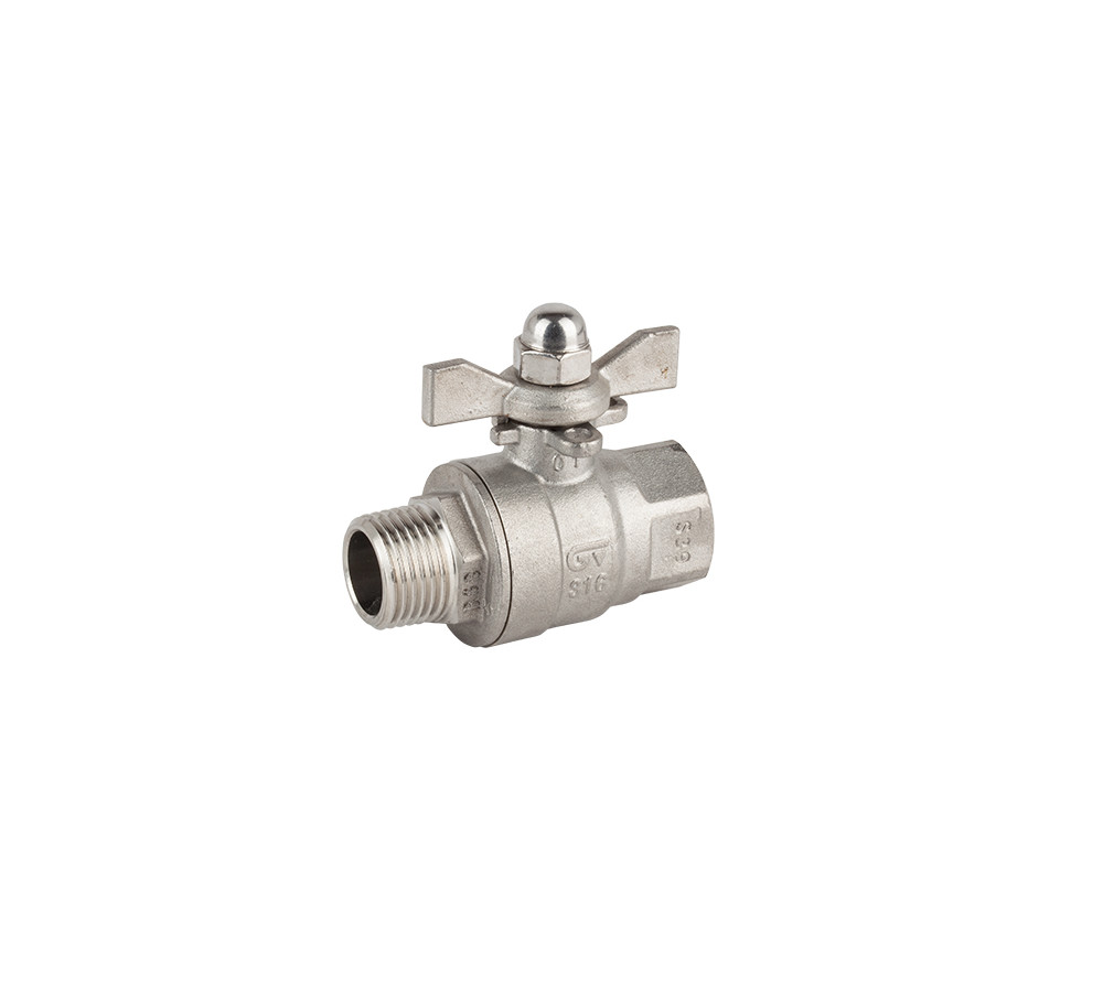 2-piece body full bore ball valve with wing handle
